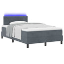 LED Box Spring Bed med madras Mørkegrå 120 x 190 cm Fløjl