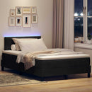 LED Box Spring Bed med madras med LED Sort 120 x 190 cm Fløjl