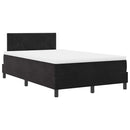 LED Box Spring Bed med madras med LED Sort 120 x 190 cm Fløjl