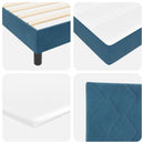 LED Box Spring Bed med hovedgærde Mørk blå 120 x 190 cm Fløjl