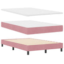 LED Box Spring Bed med madras Lyserød 120 x 190 cm Fløjl