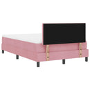 LED Box Spring Bed med madras Lyserød 120 x 190 cm Fløjl