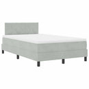 LED Box Spring Bed med madras Lysegrå 120 x 200 cm Fløjl