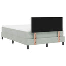 LED Box Spring Bed med madras Lysegrå 120 x 200 cm Fløjl