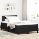 LED Box Spring Bed med madras med LED Sort 120 x 200 cm Fløjl