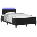 LED Box Spring Bed med madras med LED Sort 120 x 200 cm Fløjl