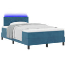 LED Box Spring Bed med hovedgærde Mørk blå 120 x 200 cm Fløjl