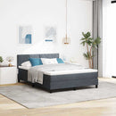 LED Box Spring Bed med hovedgærde Mørkegrå 140 x 190 cm Fløjl