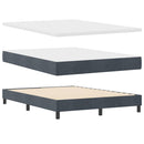 LED Box Spring Bed med hovedgærde Mørkegrå 140 x 190 cm Fløjl