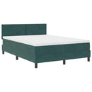 LED Box Spring Bed med madras Mørkegrøn 140 x 200 cm Fløjl