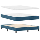 LED Box Spring Bed med hovedgærde Mørk blå 140 x 200 cm Fløjl