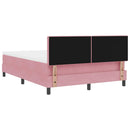 LED Box Spring Bed med hovedgærde Lyserød 140 x 200 cm Fløjl