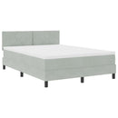 LED Box Spring Bed med hovedgærde Lysegrå 160 x 200 cm Fløjl