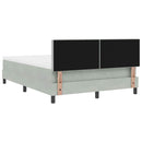 LED Box Spring Bed med hovedgærde Lysegrå 160 x 200 cm Fløjl