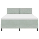 LED Box Spring Bed med hovedgærde Lysegrå 160 x 200 cm Fløjl