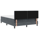LED Box Spring Bed med hovedgærde Mørkegrå 160 x 200 cm Fløjl