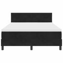 LED Box Spring Bed med LED-lysstrimler Sort 160 x 200 cm Fløjl