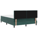 LED Box Spring Bed med hovedgærde Mørkegrøn 160 x 200 cm Fløjl