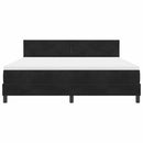 LED Box Spring Bed med hovedgærde Sort 180 x 200 cm Fløjl