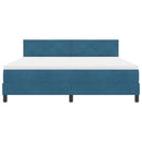 LED Box Spring Bed med madras Mørk blå 180 x 200 cm Fløjl