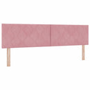 LED Box Spring Bed med madras Lyserød 180 x 200 cm Fløjl