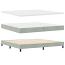 LED Box Spring Bed med hovedgærde Lysegrå 200 x 200 cm Fløjl
