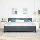 LED Box Spring Bed med hovedgærde Mørkegrå 200 x 200 cm Fløjl