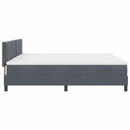 LED Box Spring Bed med hovedgærde Mørkegrå 200 x 200 cm Fløjl