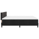 LED Box Spring Bed med madras med LED Sort 200 x 200 cm Fløjl