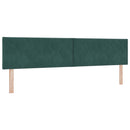 LED Box Spring Bed med hovedgærde Mørkegrøn 200 x 200 cm Fløjl