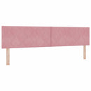 LED Box Spring Bed med hovedgærde Lyserød 200 x 200 cm Fløjl