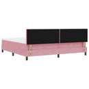 LED Box Spring Bed med hovedgærde Lyserød 200 x 200 cm Fløjl