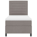 Box spring seng med LED-lysstrimler Gråbrun 90 x 200 cm Stof