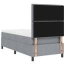 Box spring seng med madras med LED Lysegrå 100 x 200 cm Stof
