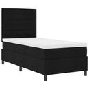 Box spring seng med madras med LED Sort 100 x 200 cm Stof