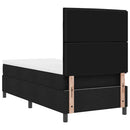 Box spring seng med madras med LED Sort 100 x 200 cm Stof