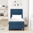Box spring seng med madras med LED Blå 100 x 200 cm Stof