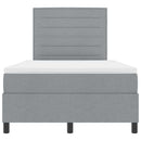 Box spring seng med madras med LED Lysegrå 120 x 190 cm Stof