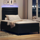 Box spring seng med madras med LED Sort 120 x 190 cm Stof