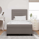 Box spring seng med madras med LED Gråbrun 120 x 190 cm Stof