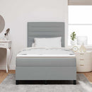 Box spring seng med madras med LED Lysegrå 120 x 200 cm Stof