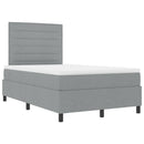 Box spring seng med madras med LED Lysegrå 120 x 200 cm Stof