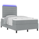 Box spring seng med madras med LED Lysegrå 120 x 200 cm Stof