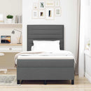 Box spring seng med madras med LED Mørkegrå 120 x 200 cm Stof