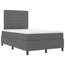 Box spring seng med madras med LED Mørkegrå 120 x 200 cm Stof