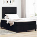Box spring seng med madras med LED Sort 120 x 200 cm Stof