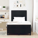 Box spring seng med madras med LED Sort 120 x 200 cm Stof