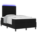 Box spring seng med madras med LED Sort 120 x 200 cm Stof