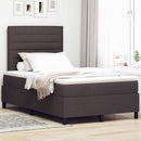 Box spring seng med madras med LED Mørkebrun 120 x 200 cm Stof