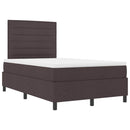 Box spring seng med madras med LED Mørkebrun 120 x 200 cm Stof